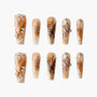 Vintage Gold-Brown Floral - Emily’s Nail