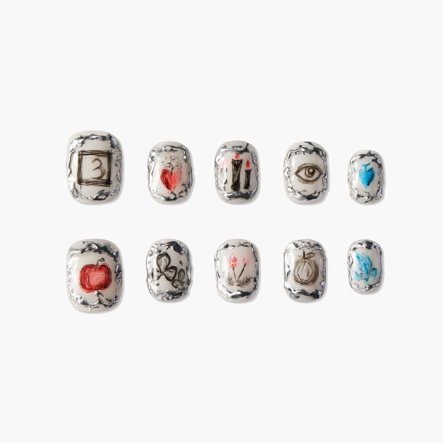 Artistic Silver-Edge Sketch - Emily’s Nail