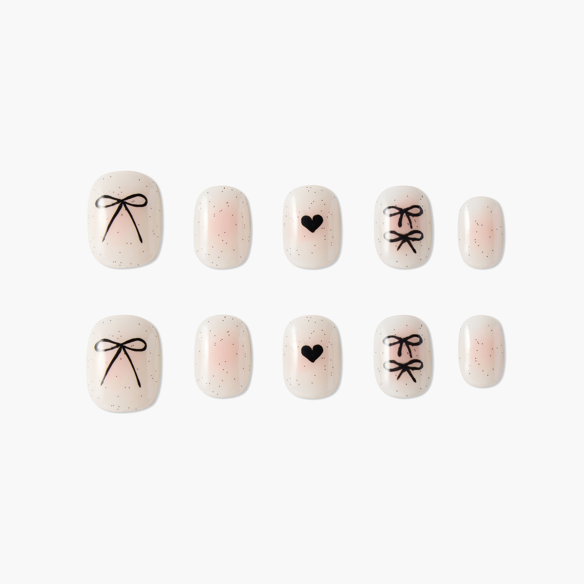 Minimalist Bow and Heart Nail Set - Emily’s Nail