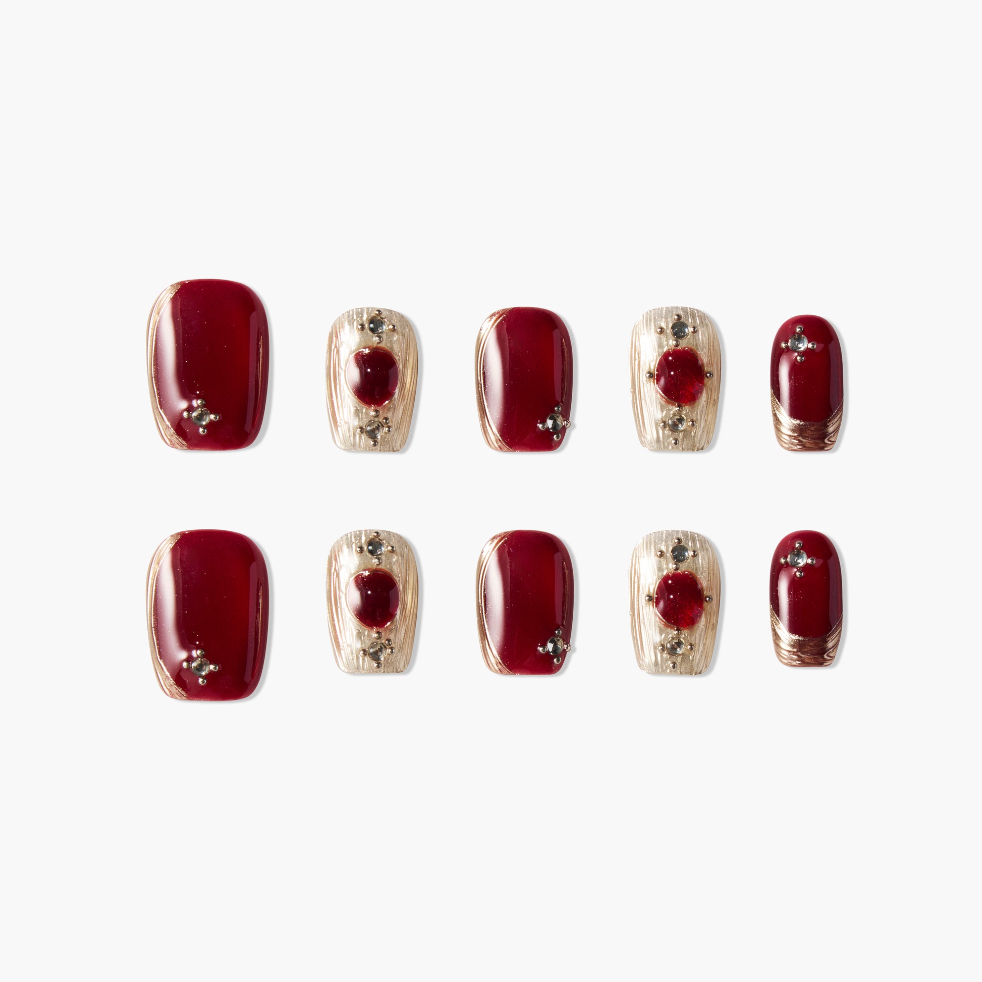 Elegant Burgundy & Gold - Emily’s Nail