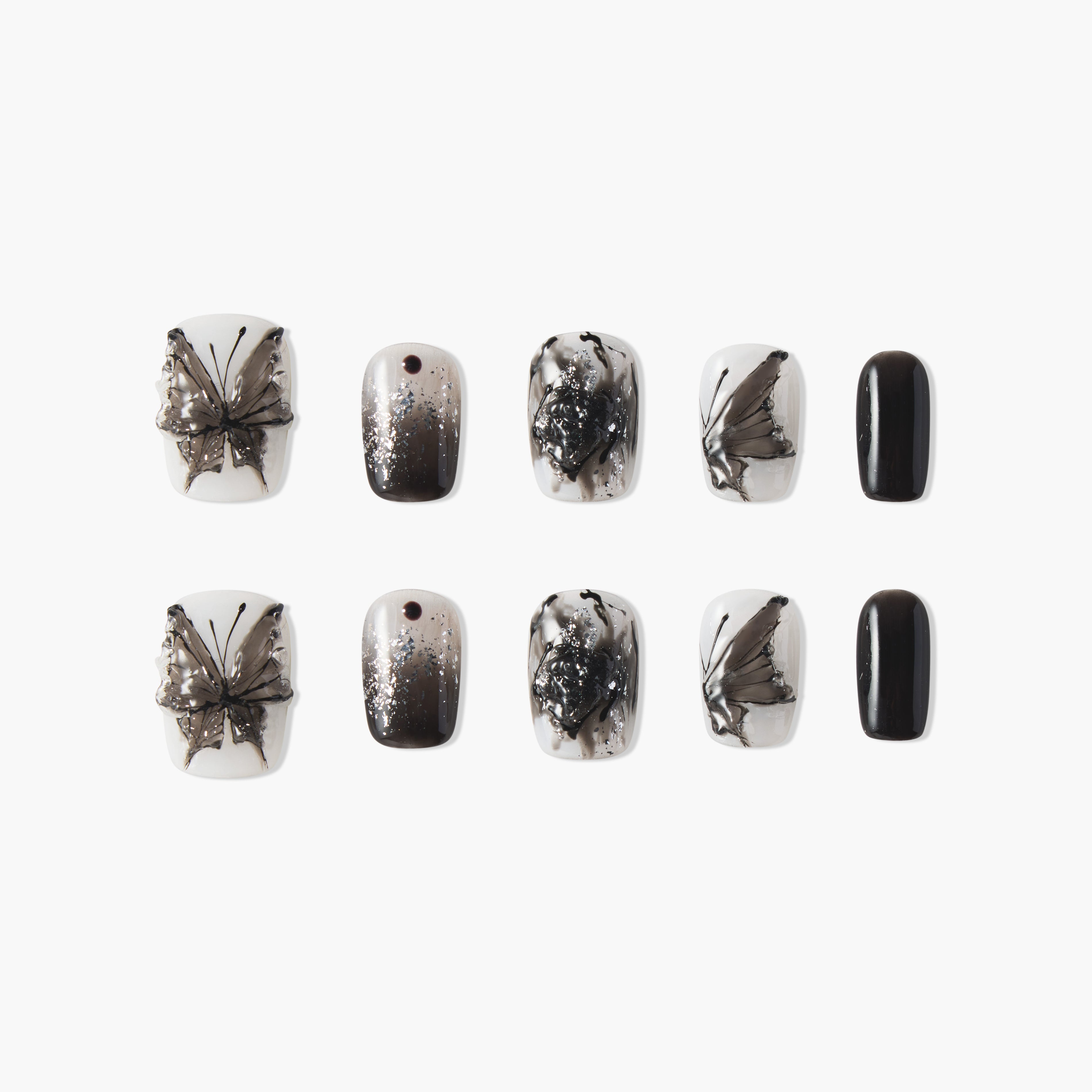 Midnight Veil Butterfly (short) - Emily’s Nail