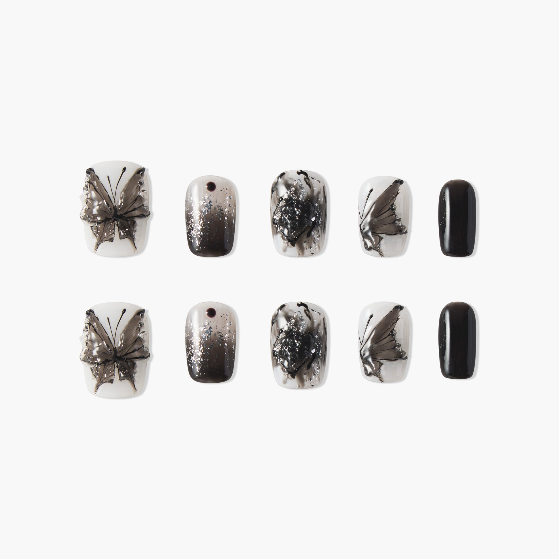Midnight Veil Butterfly (short) - Emily’s Nail