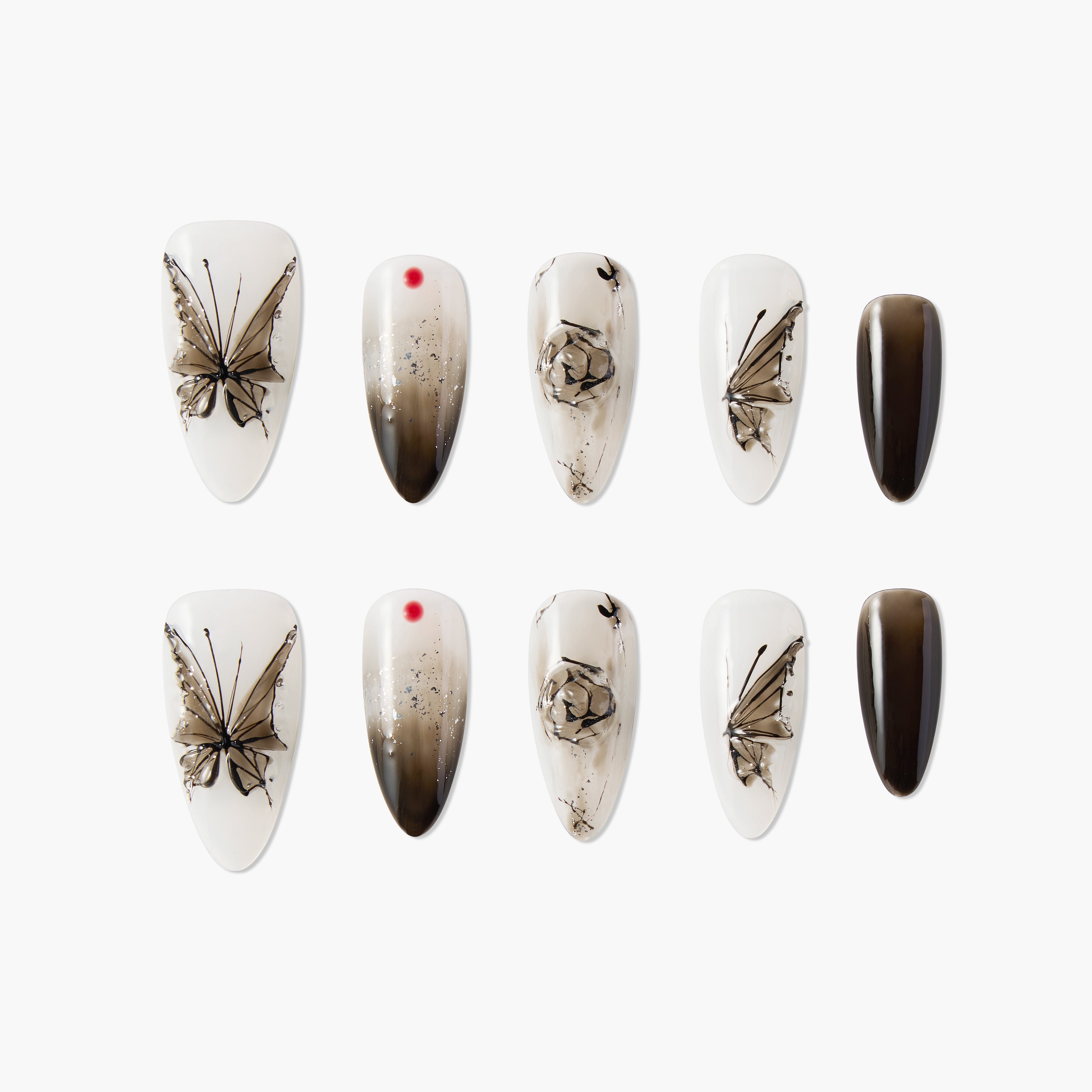 Midnight Veil Butterfly (long) - Emily’s Nail