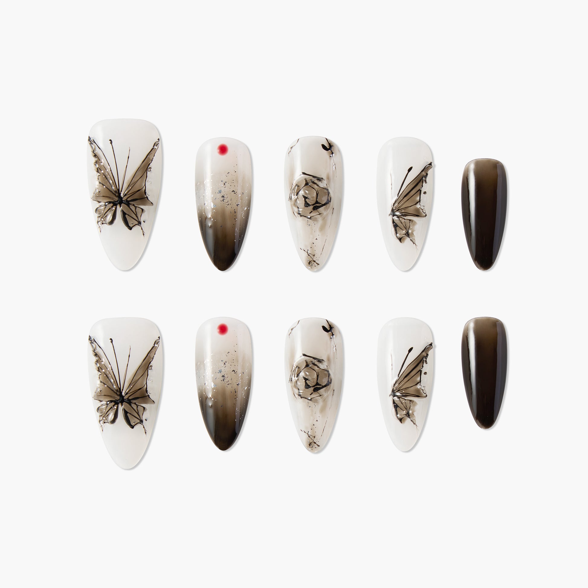 Midnight Veil Butterfly (long) - Emily’s Nail