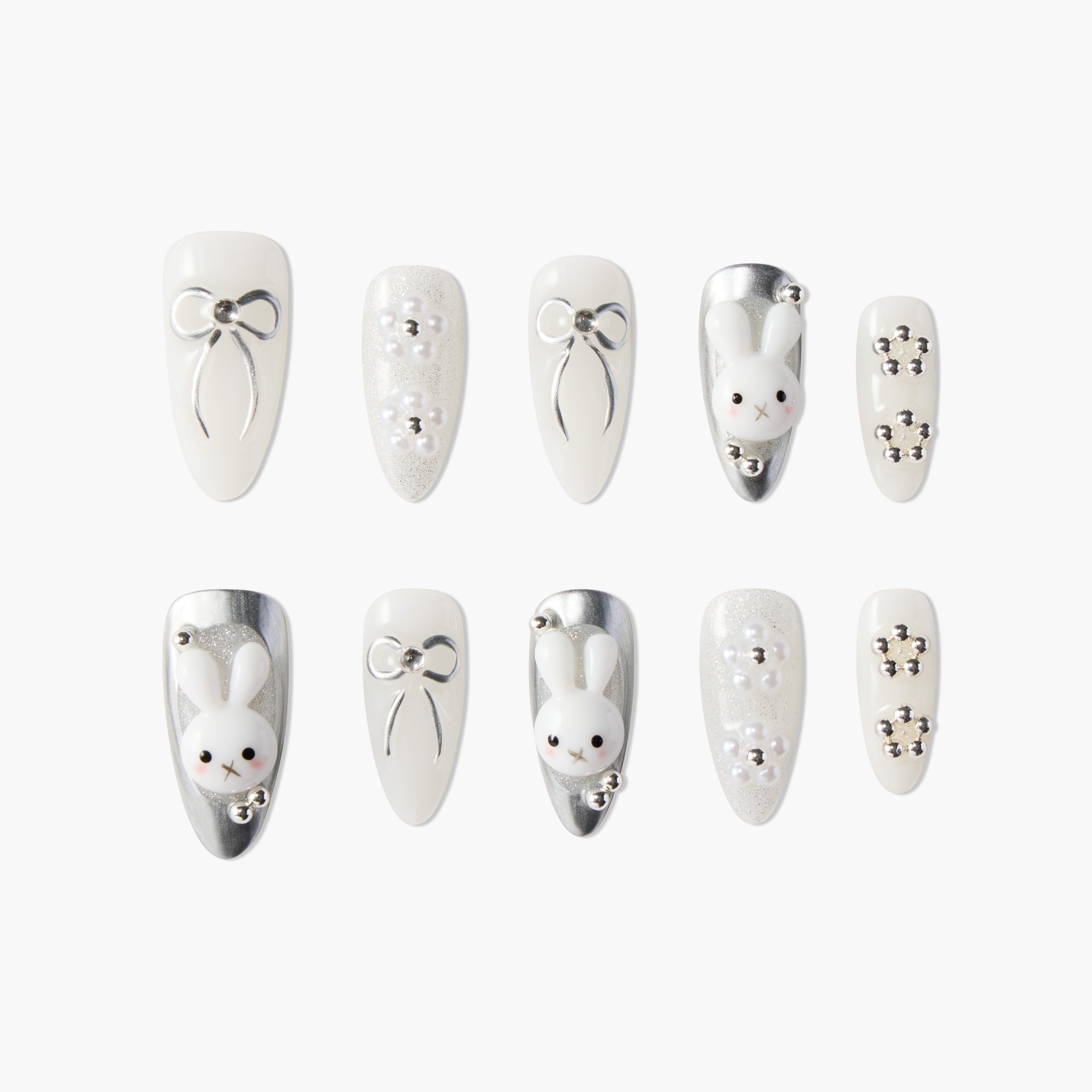 Silver Bunny Charm - Emily’s Nail