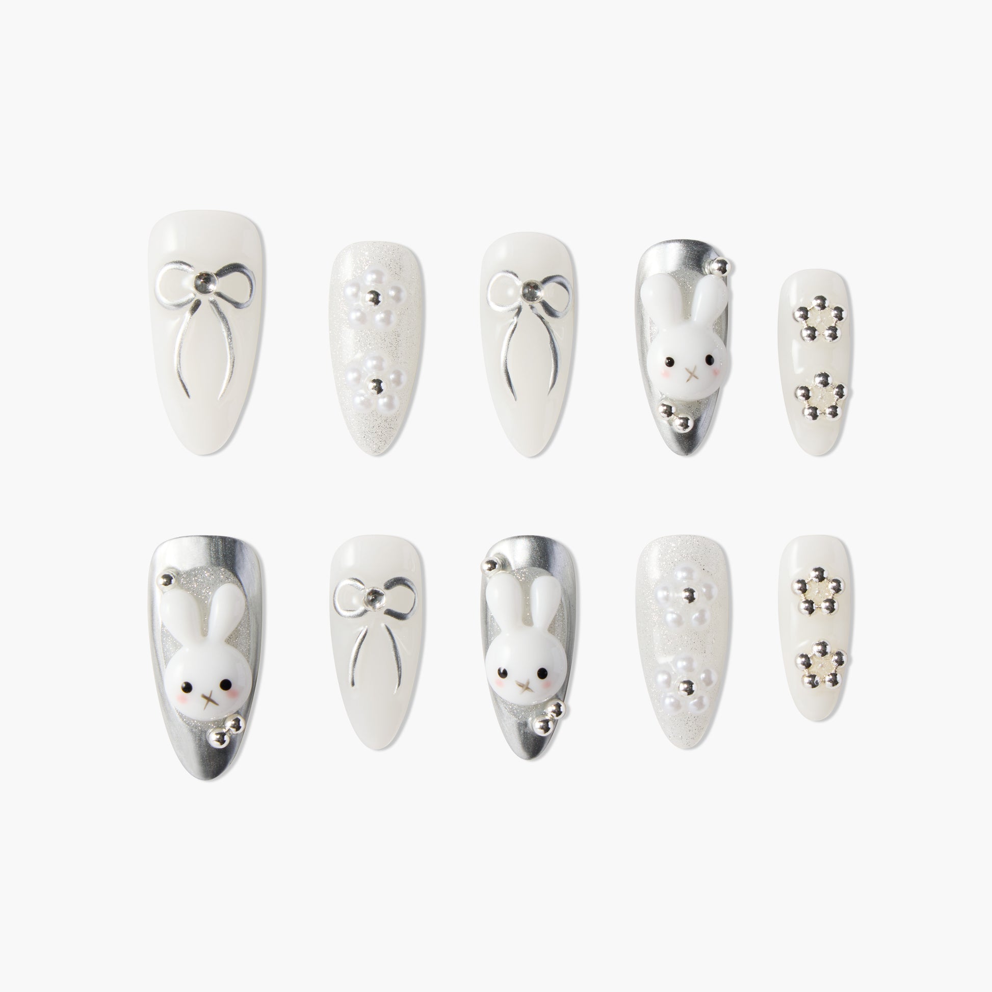 Silver Bunny Charm - Emily’s Nail