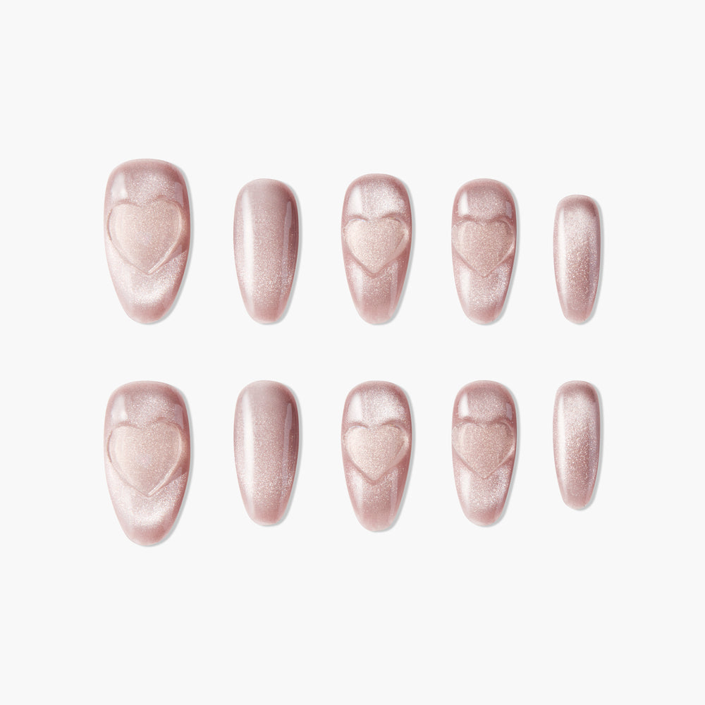 
                  
                    Golden Heart Glow (long) - Emily’s Nail
                  
                