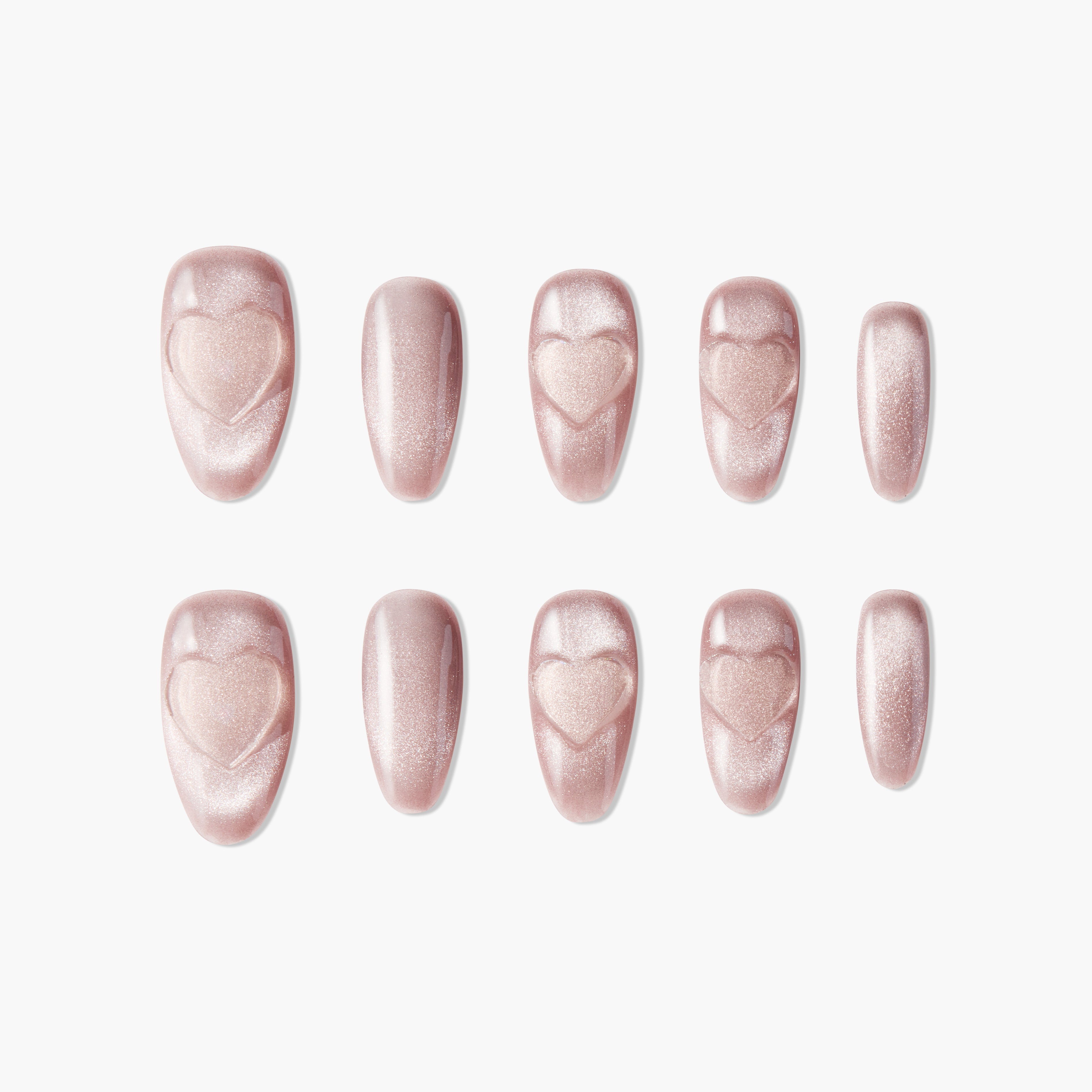 Golden Heart Glow (long) - Emily’s Nail