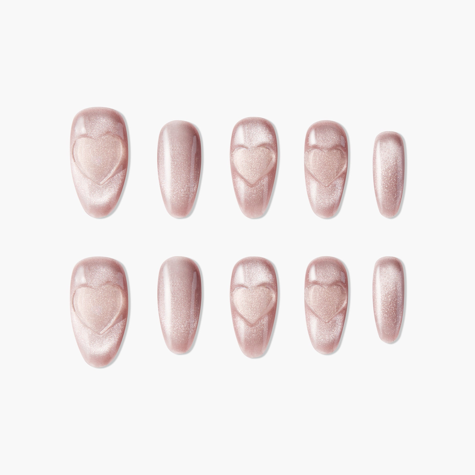Golden Heart Glow (long) - Emily’s Nail