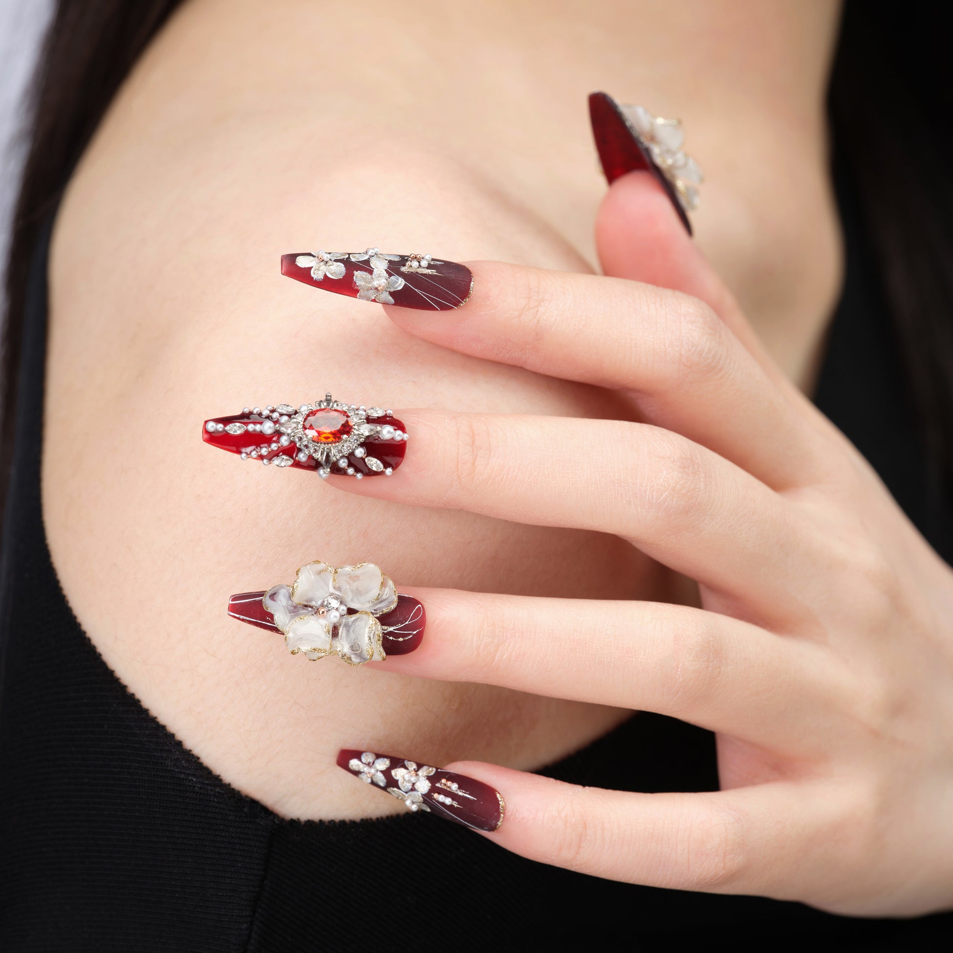 Royal Garnet Blossom - Emily’s Nail