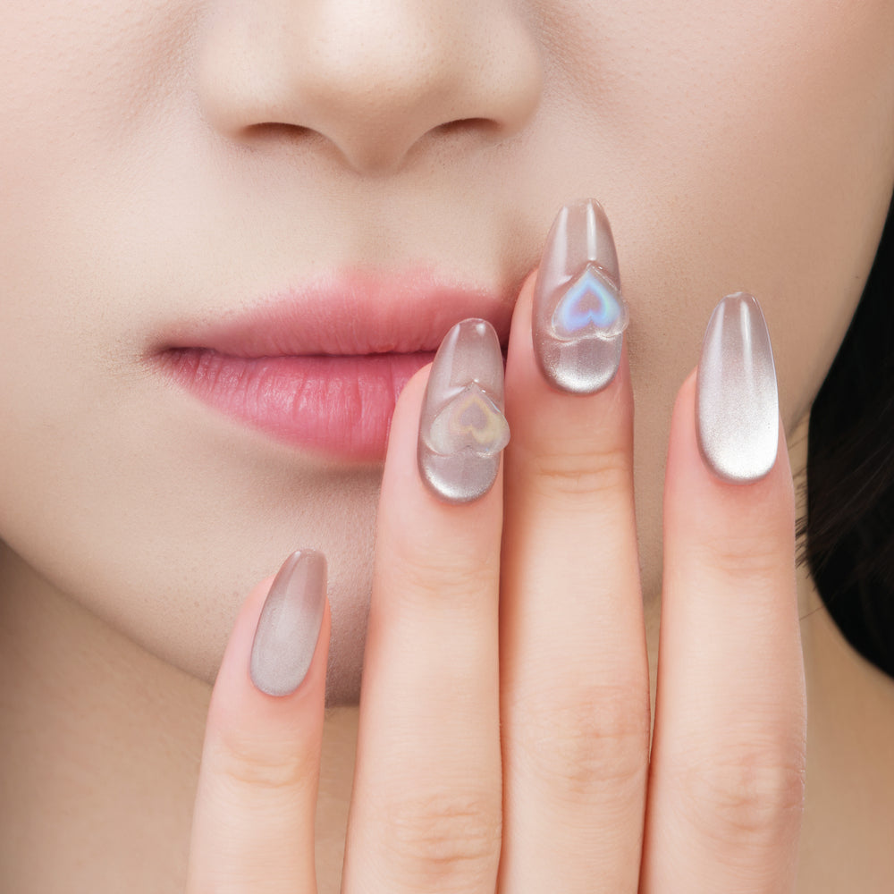 
                  
                    Golden Heart Glow (long) - Emily’s Nail
                  
                