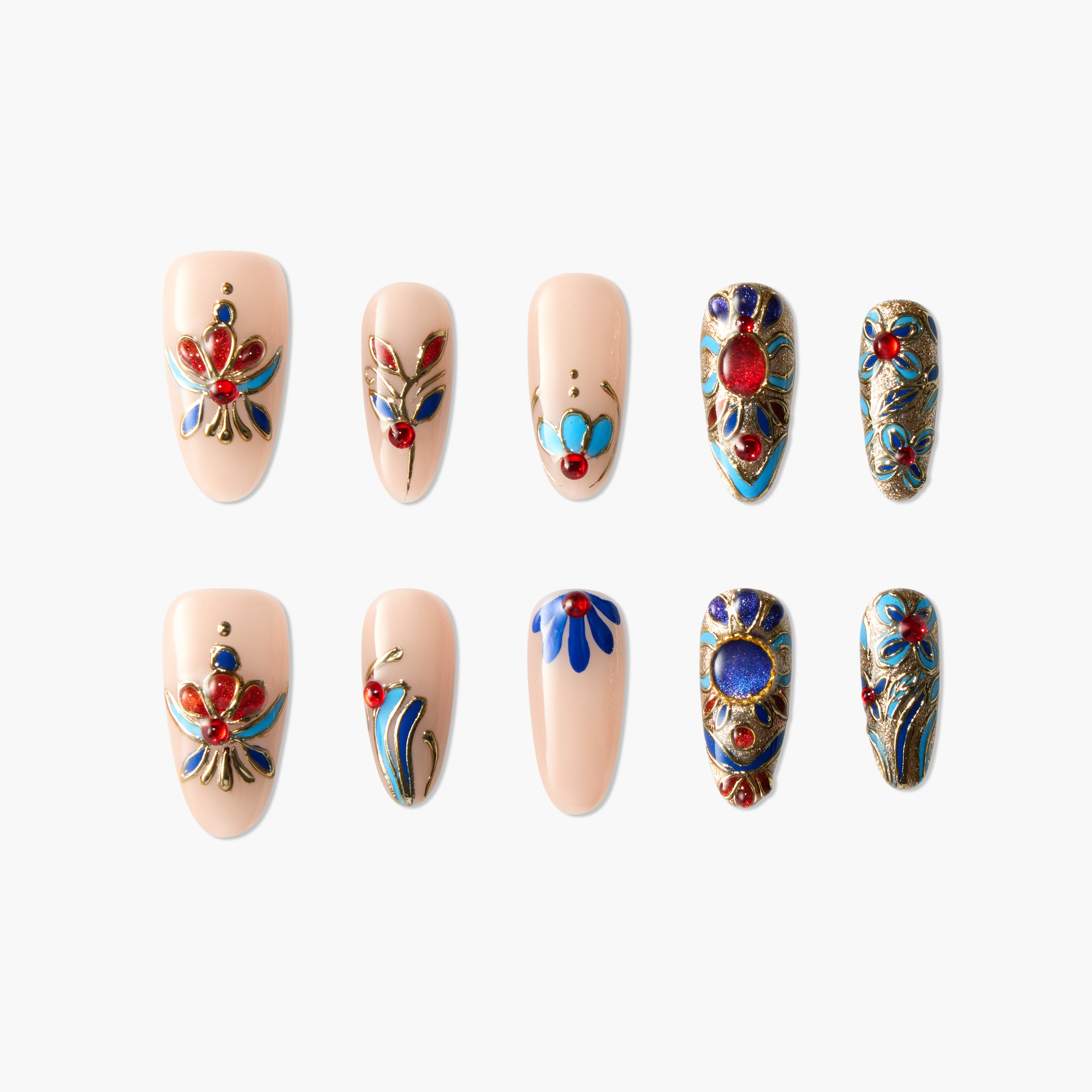 Royal Floral Enamel - Emily’s Nail