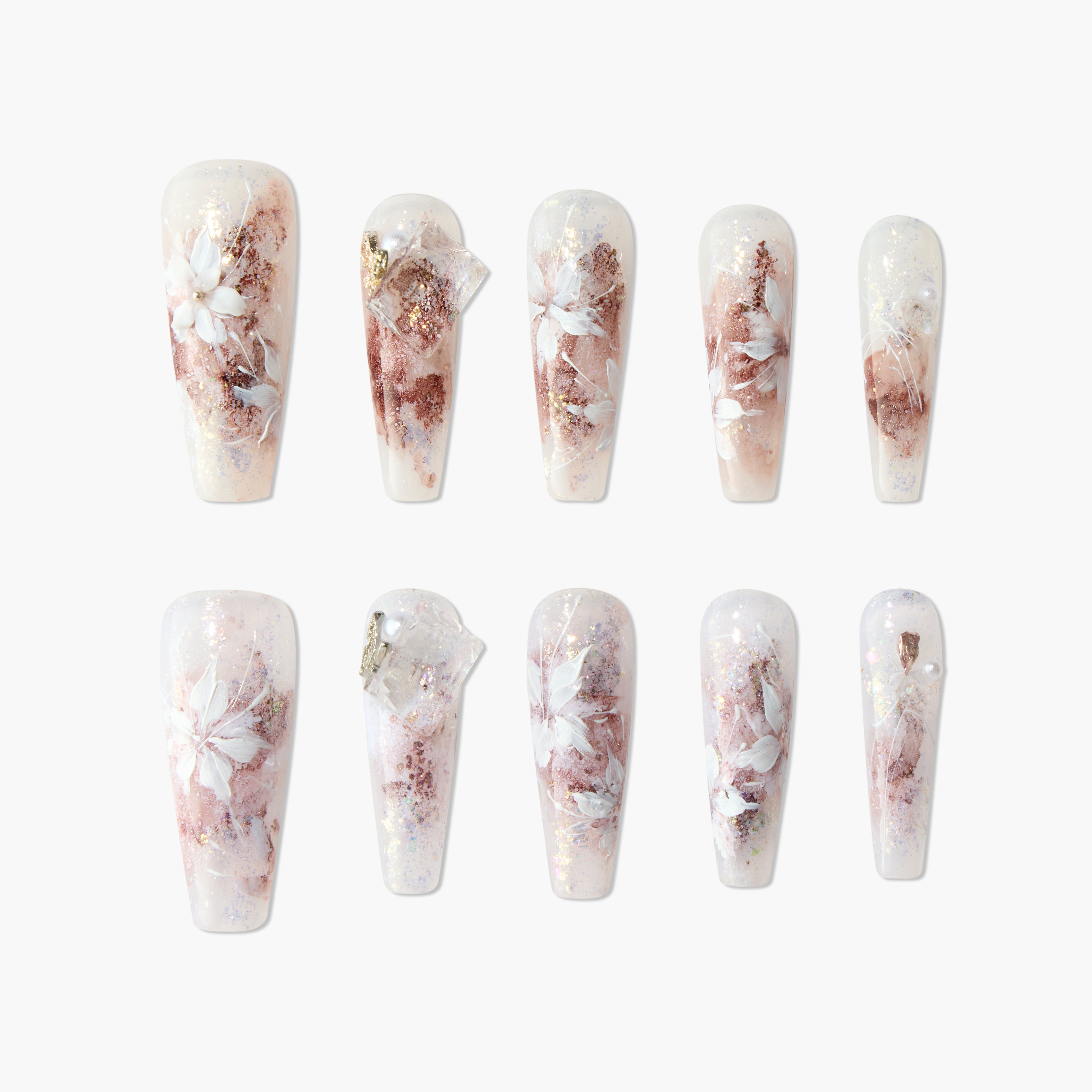 Amber Floral Elegance - Emily’s Nail