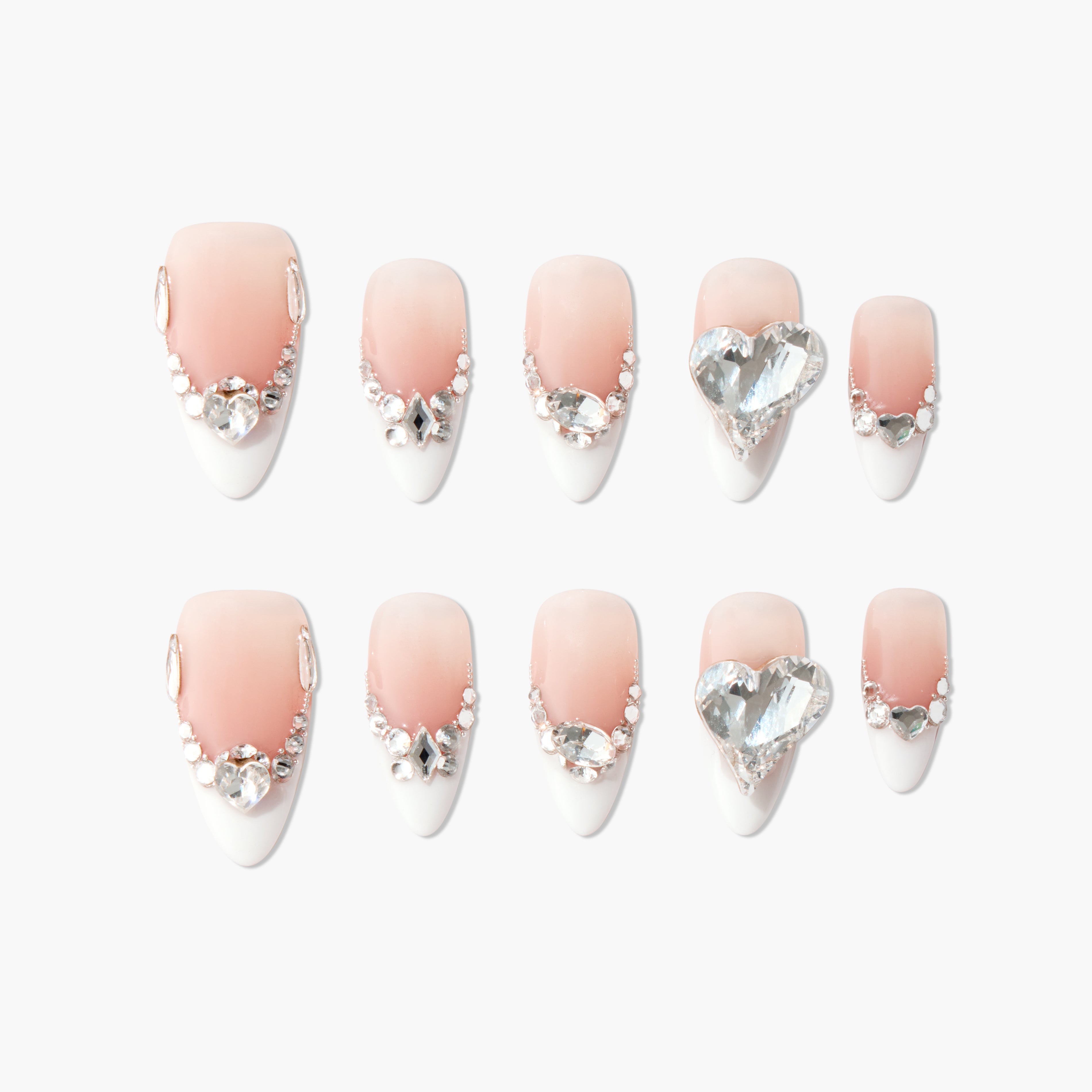 Heart Diamond French - Emily’s Nail