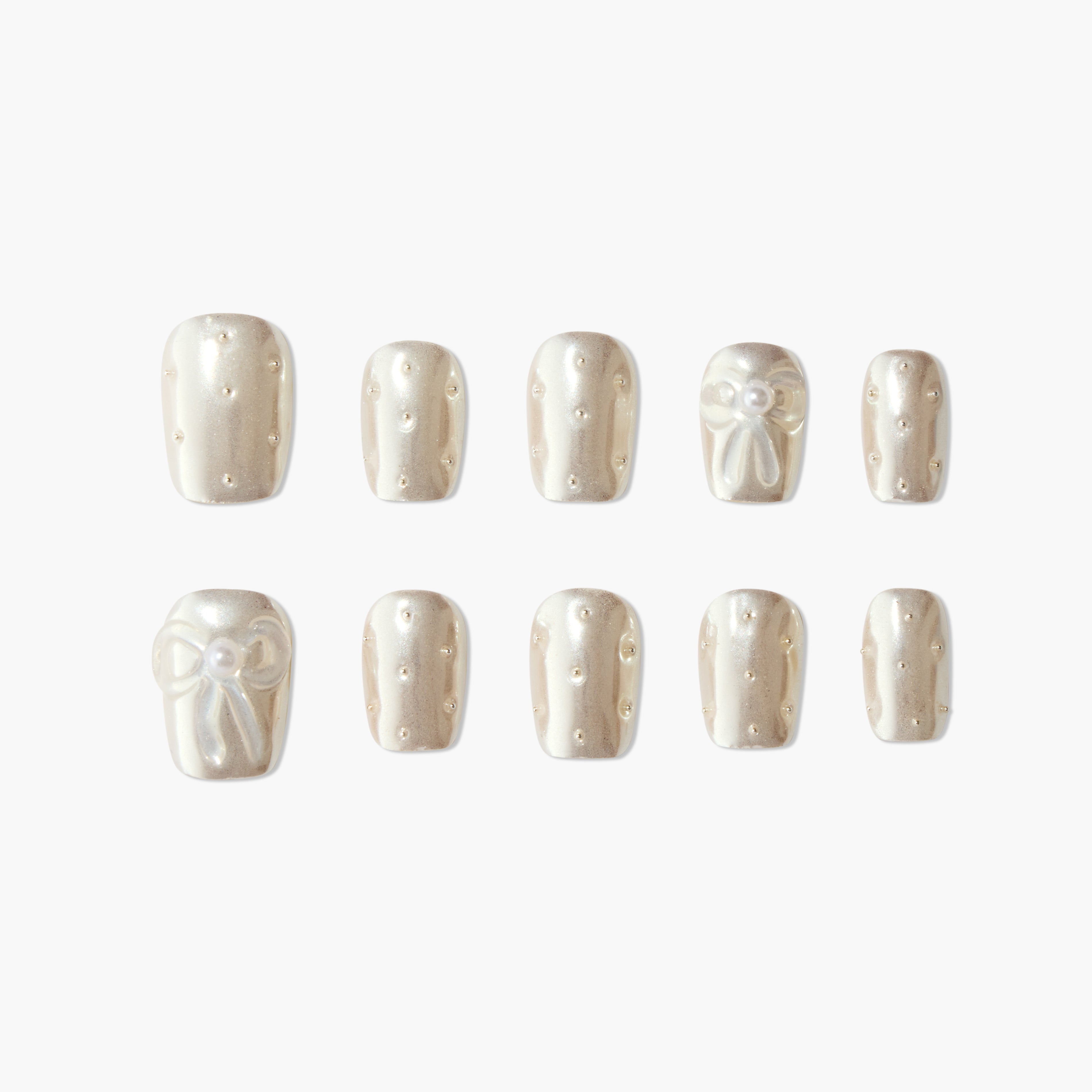 Pearl Satin Bow - Emily’s Nail