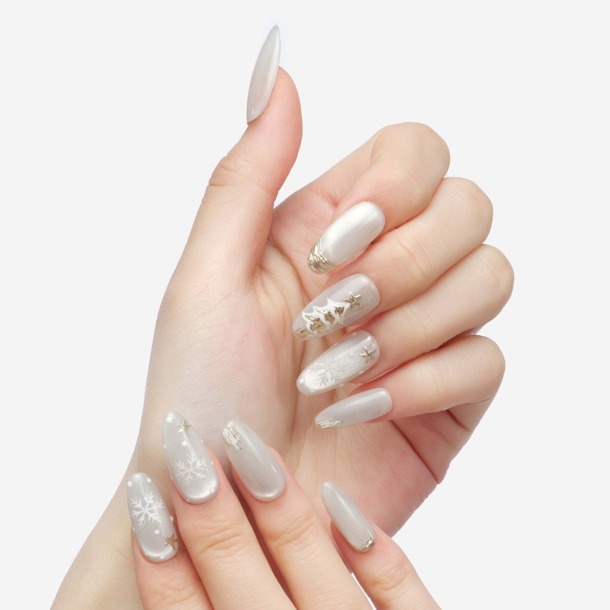 Winter Stardust (Almond) - Emily's Nail