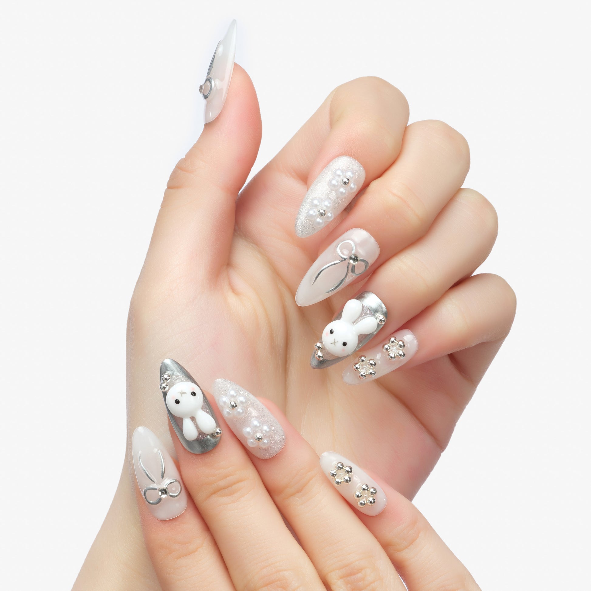 Silver Bunny Charm - Emily's Nail