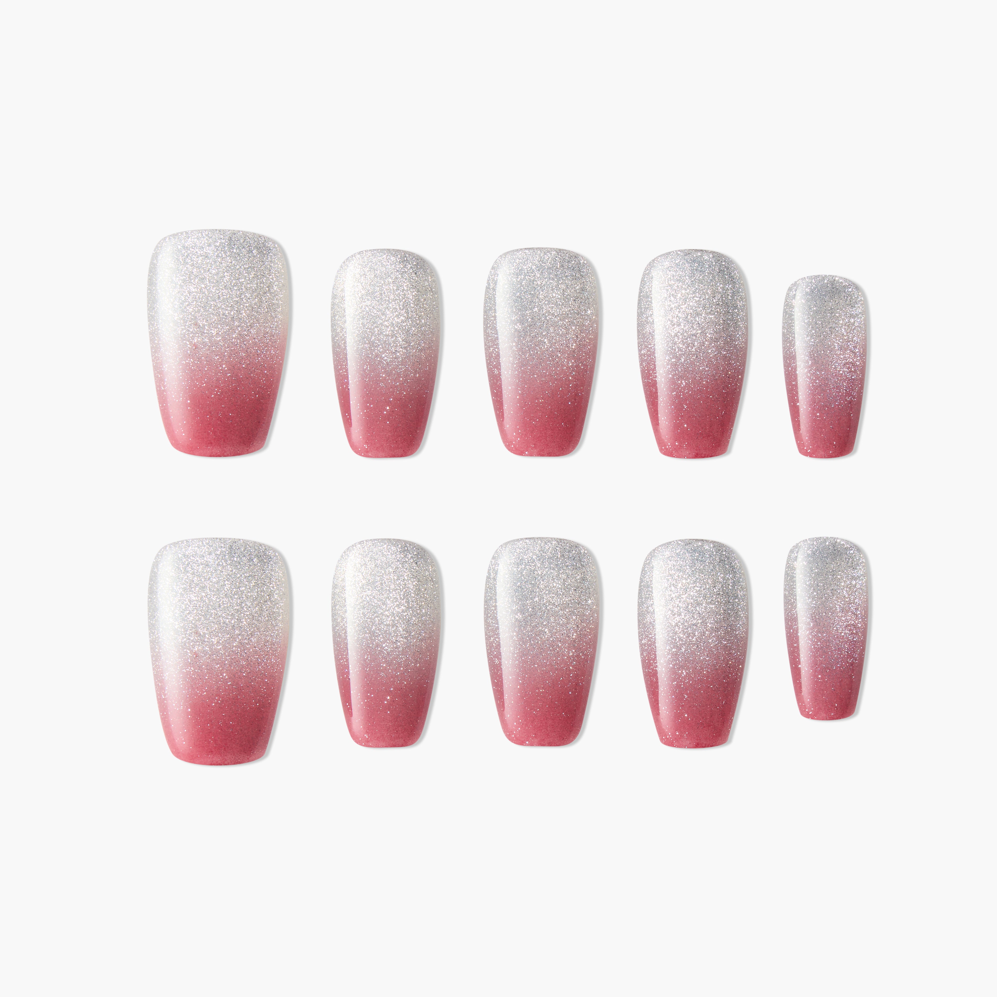 Sparkling Pink Gradient Nails - Emily’s Nail
