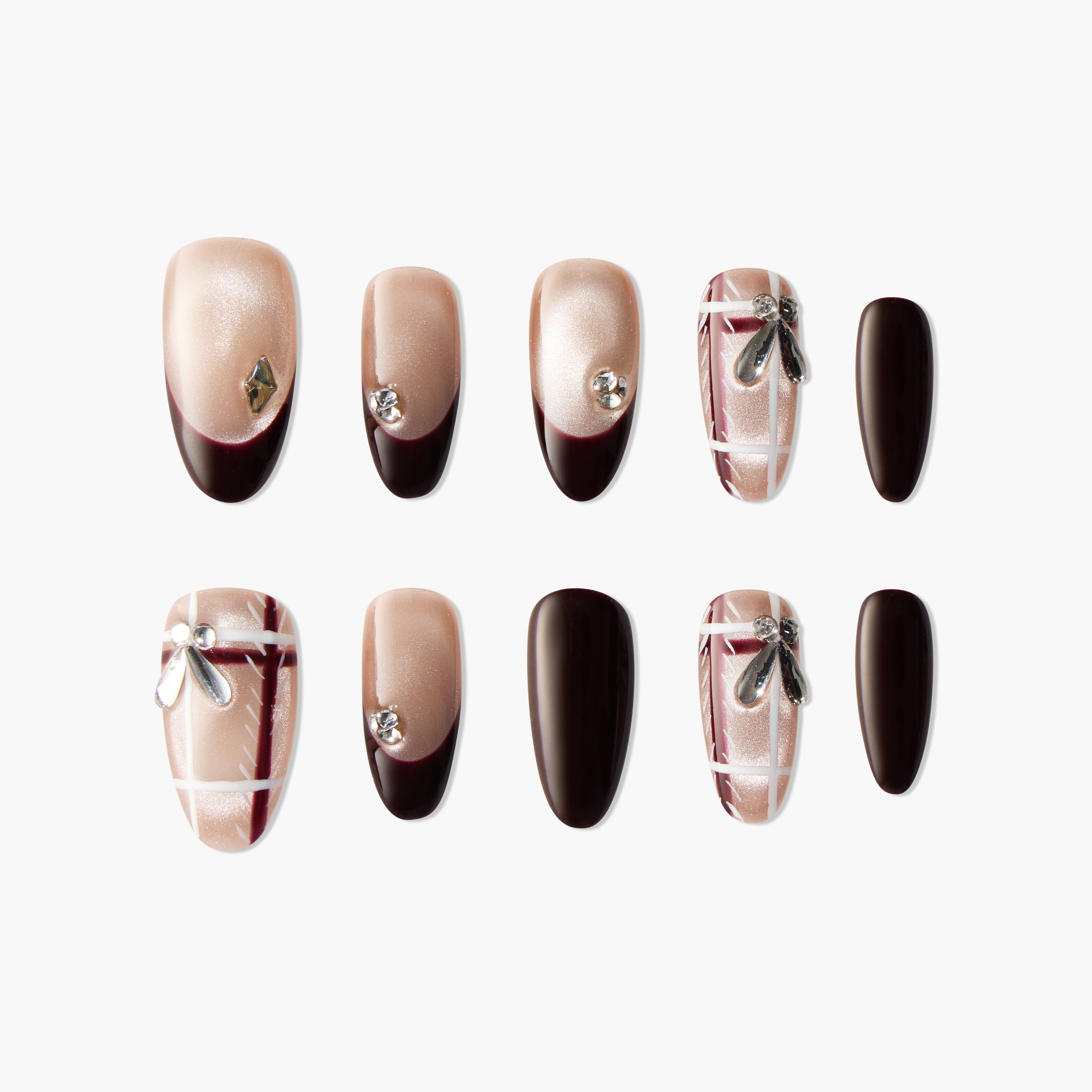Elegant Plaid (Almond) - Emily's Nail