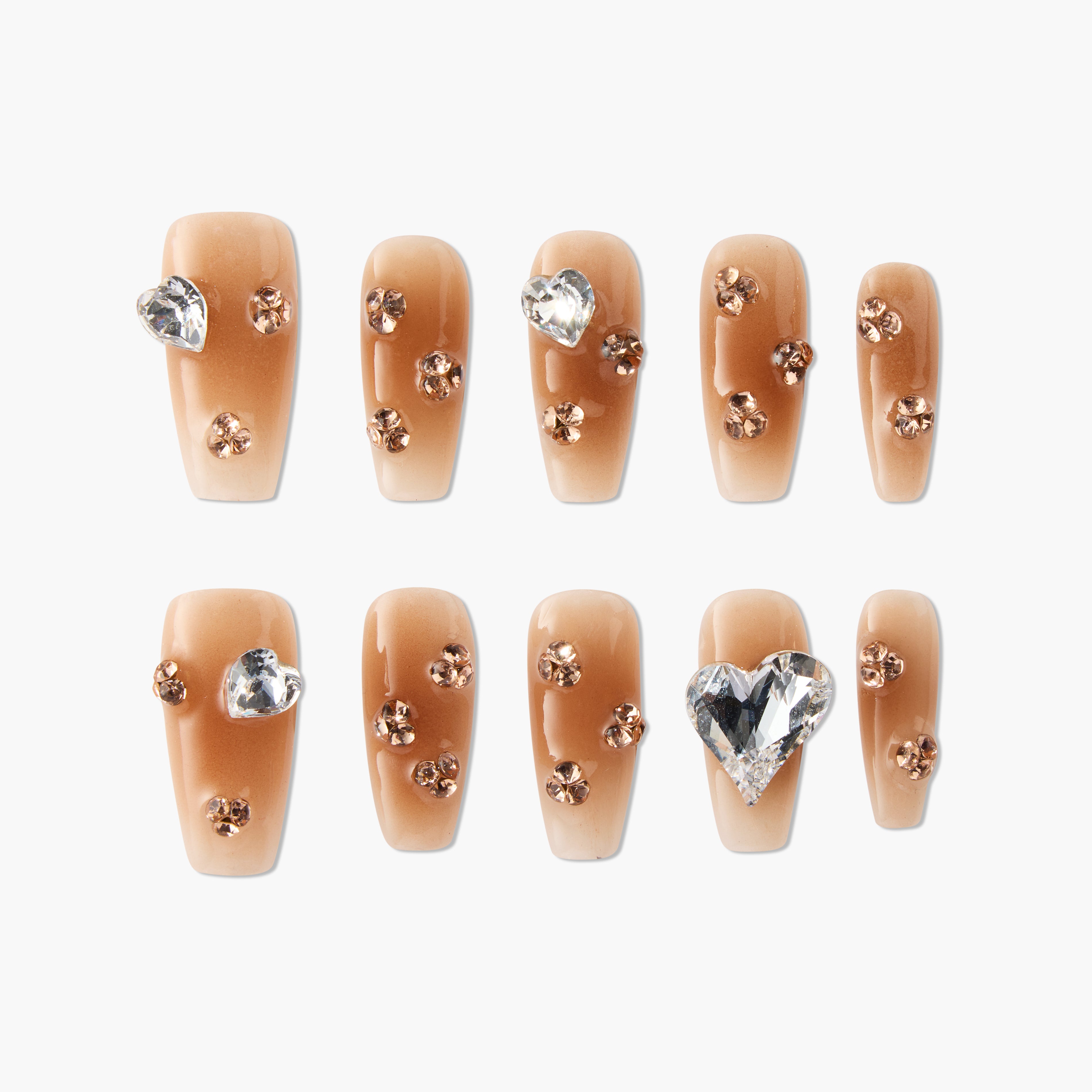Crystal Bronze Elegance (Coffin) - Emily's Nail