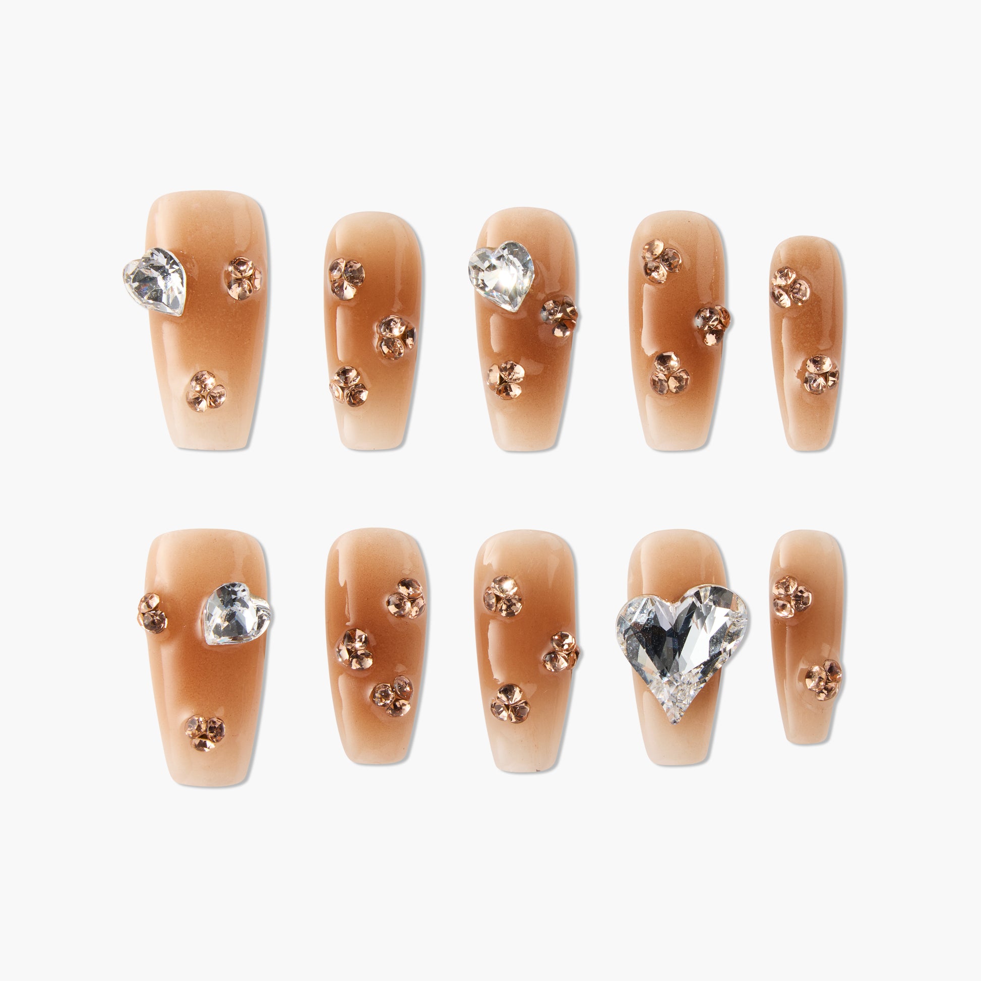 Crystal Bronze Elegance (Coffin) - Emily's Nail