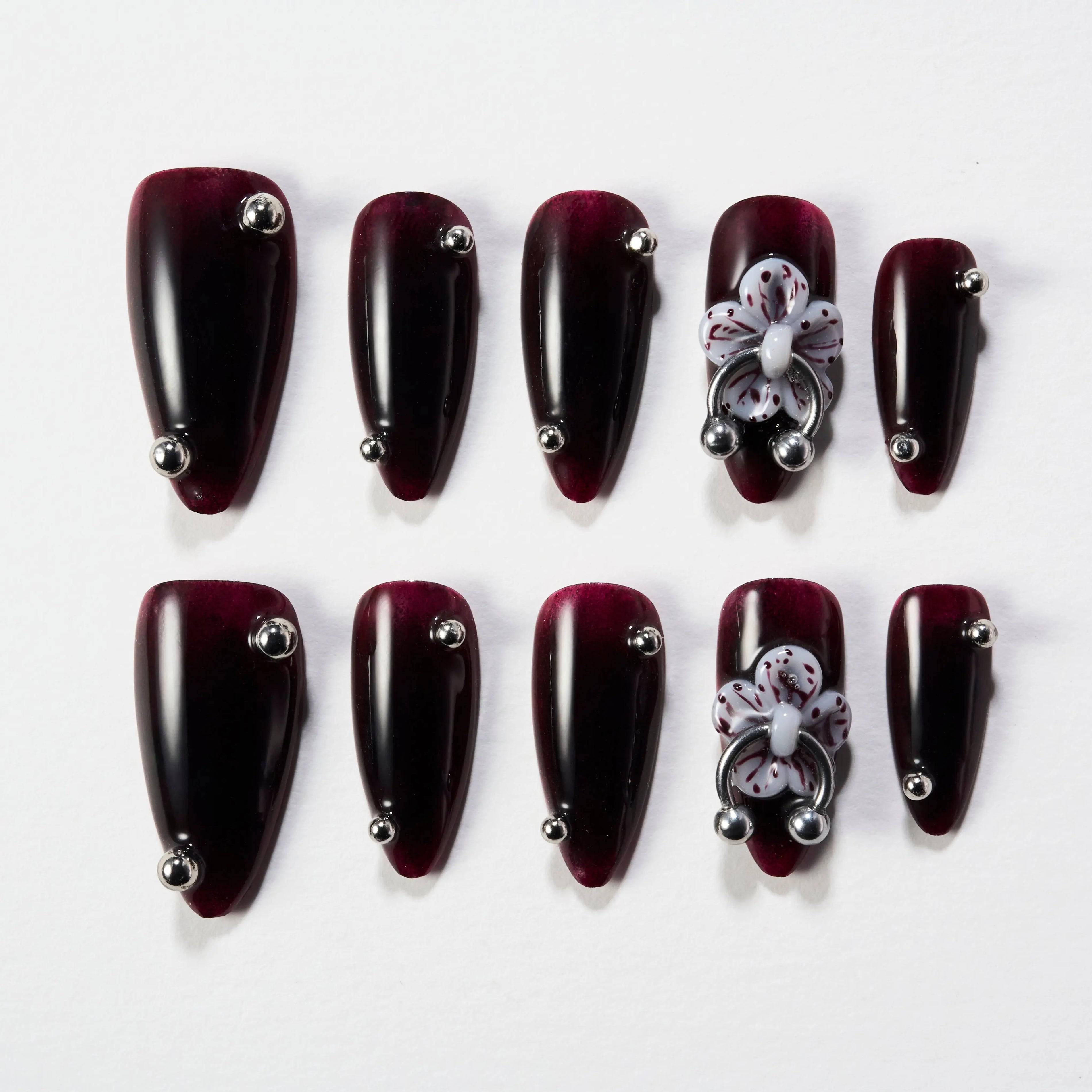 Black Sakura Bloom (Almond) Emily’s Nail
