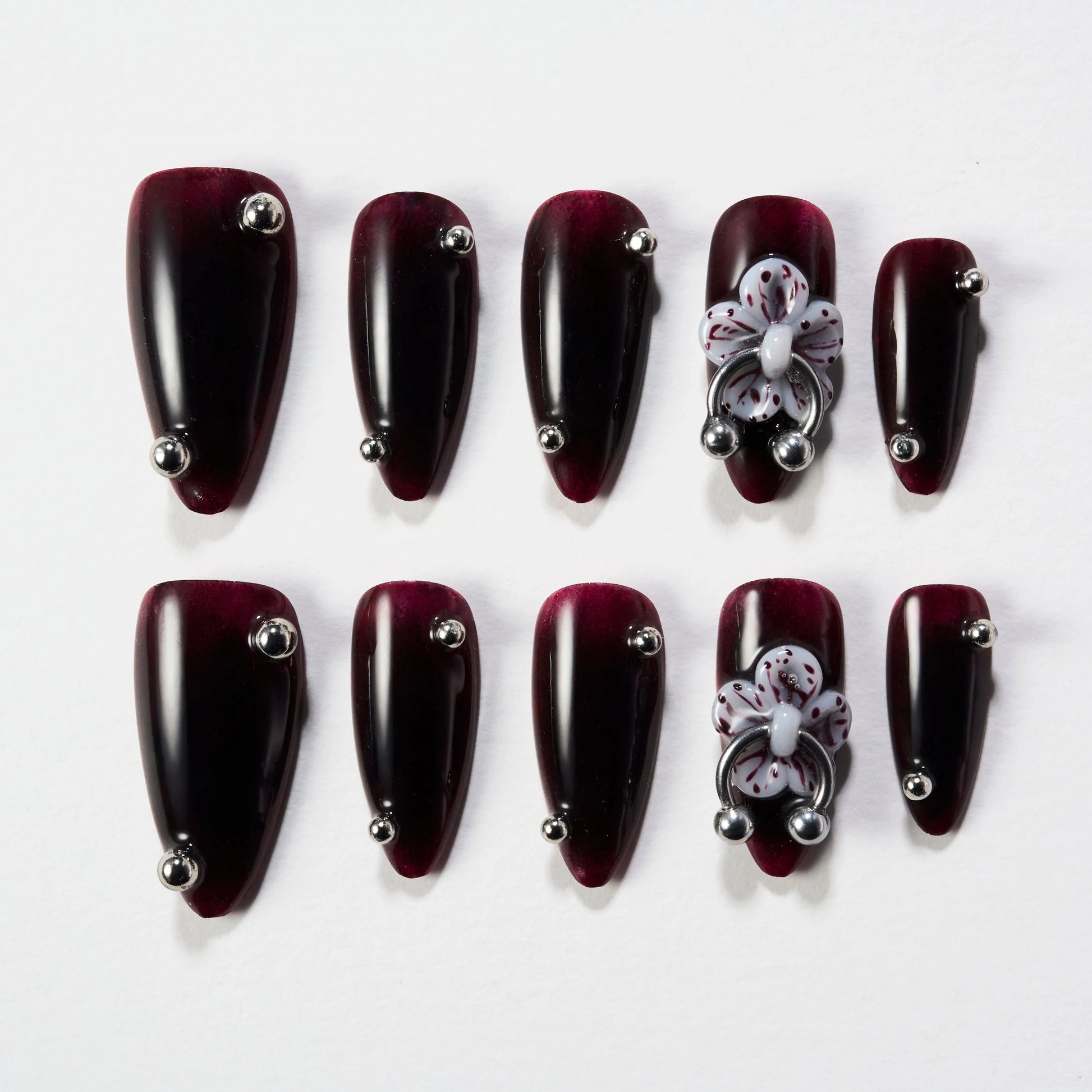 Black Sakura Bloom (Almond) Emily’s Nail