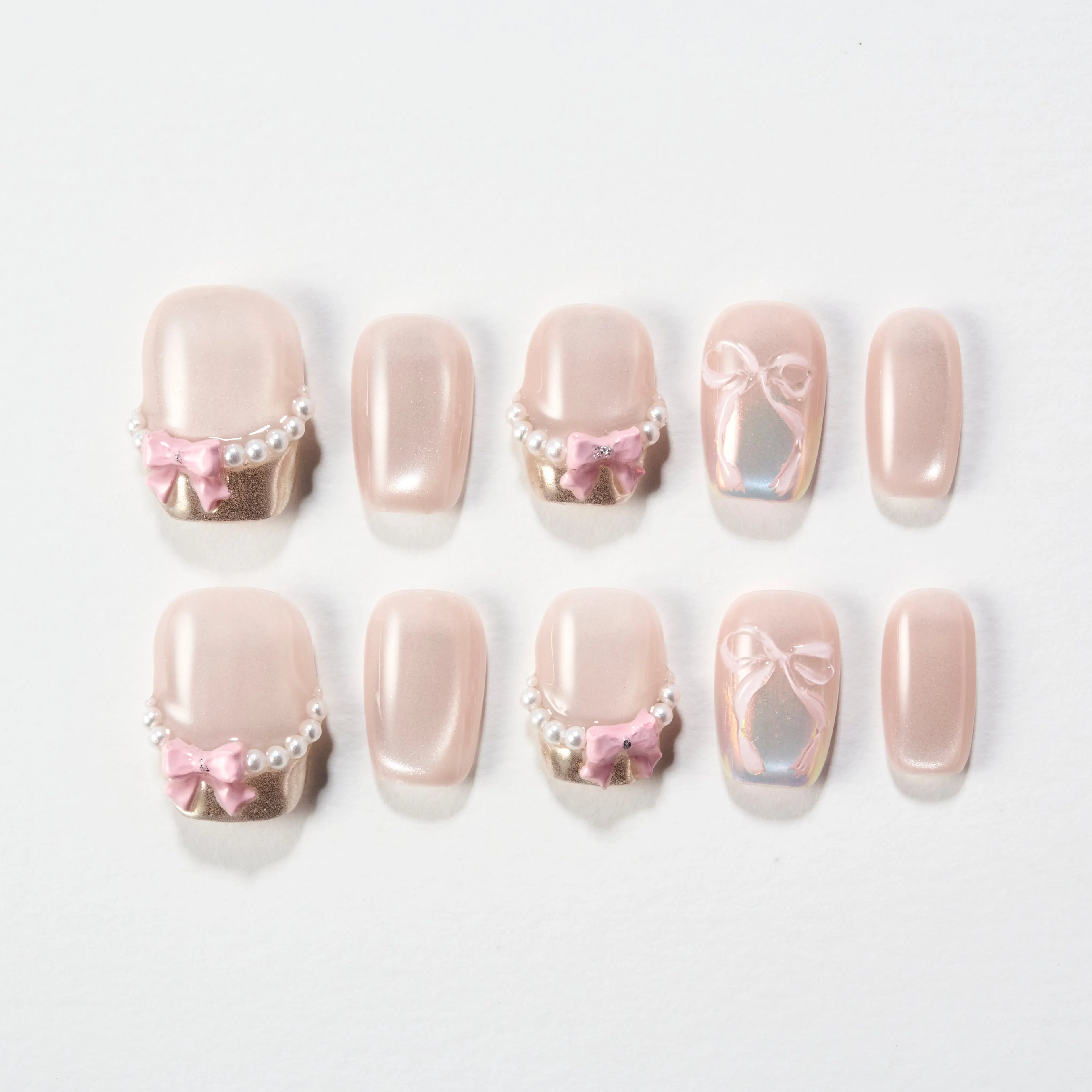 Blush Ribbon Charm Emily’s Nail