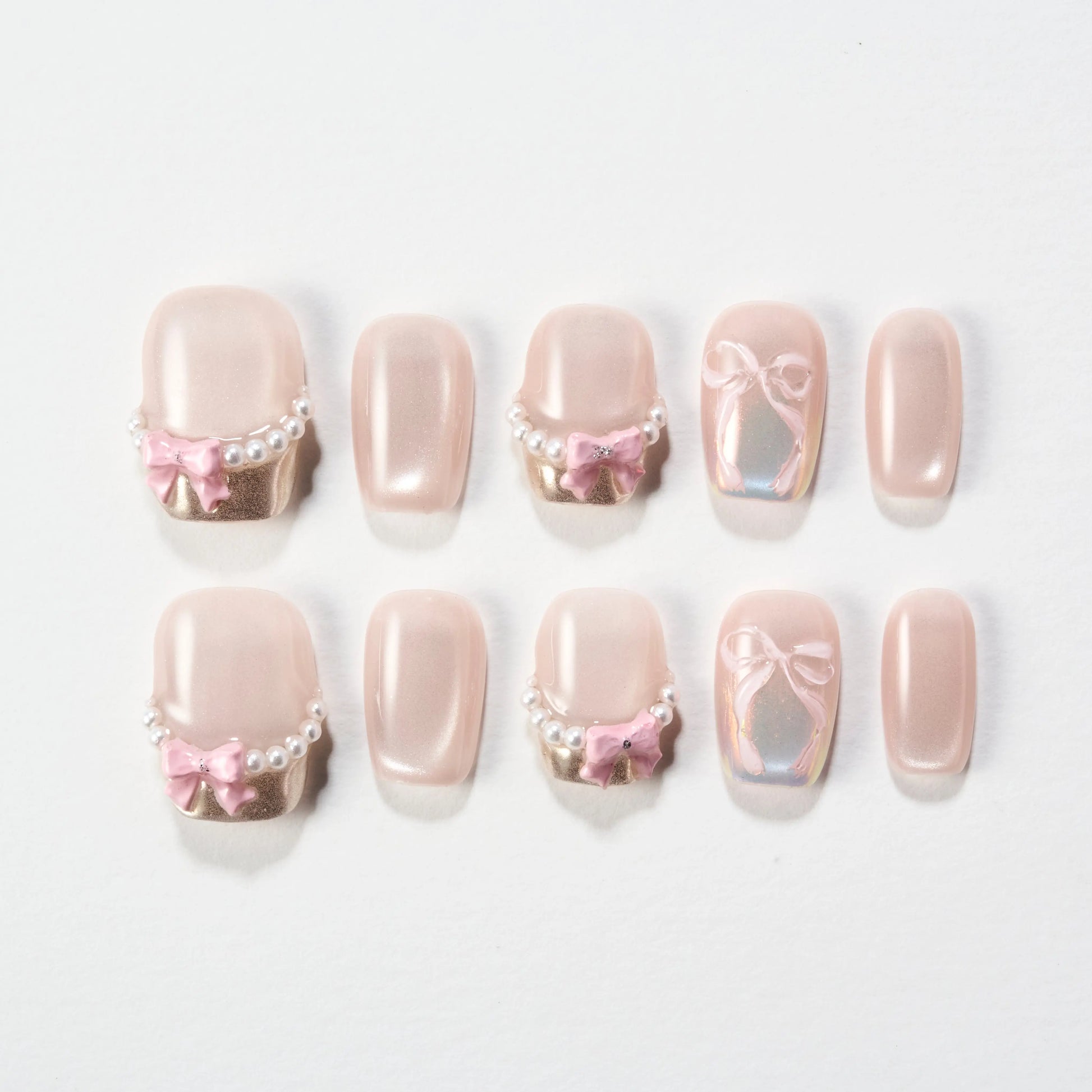 Blush Ribbon Charm Emily’s Nail
