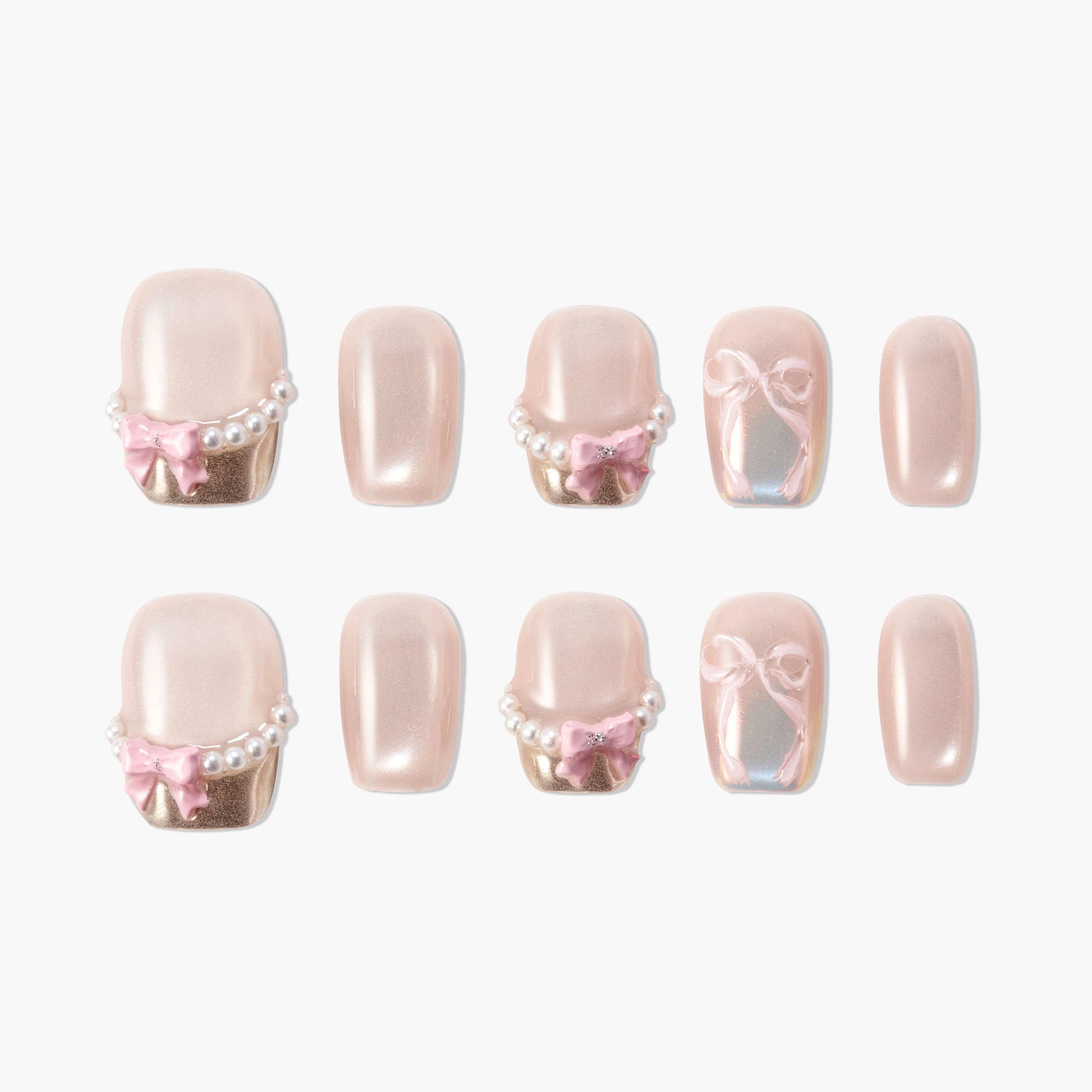 Blush Ribbon Charm Emily’s Nail