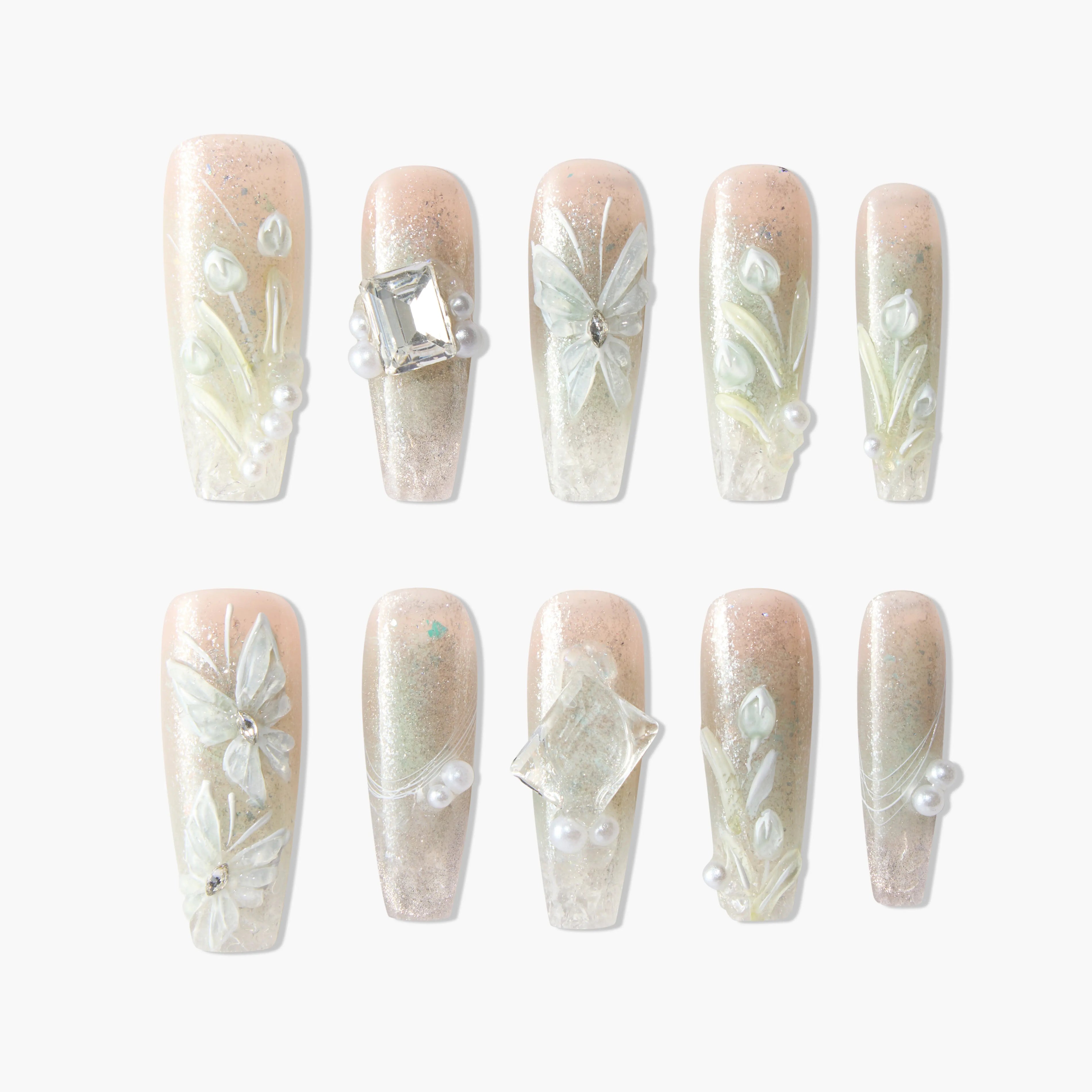 Butterfly Dew (Long Coffin) Emily's Nail