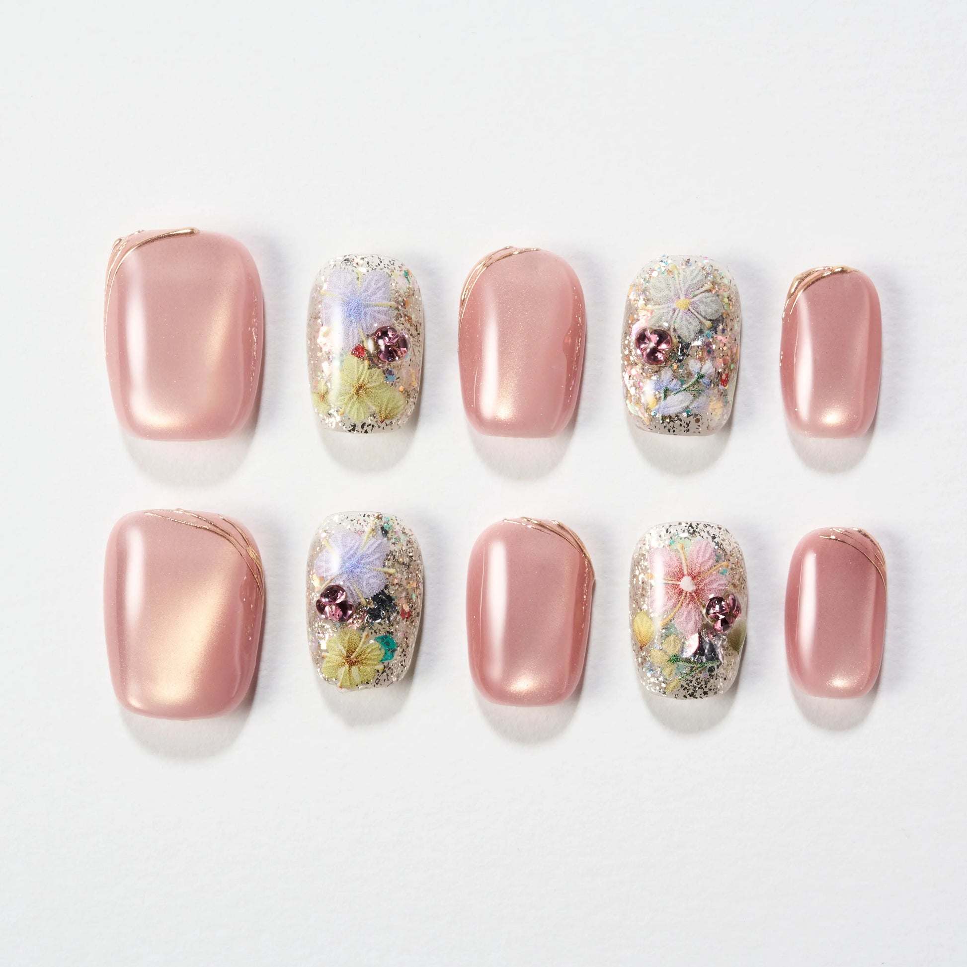 Floral Whisper Glitz (Square) Emily’s Nail