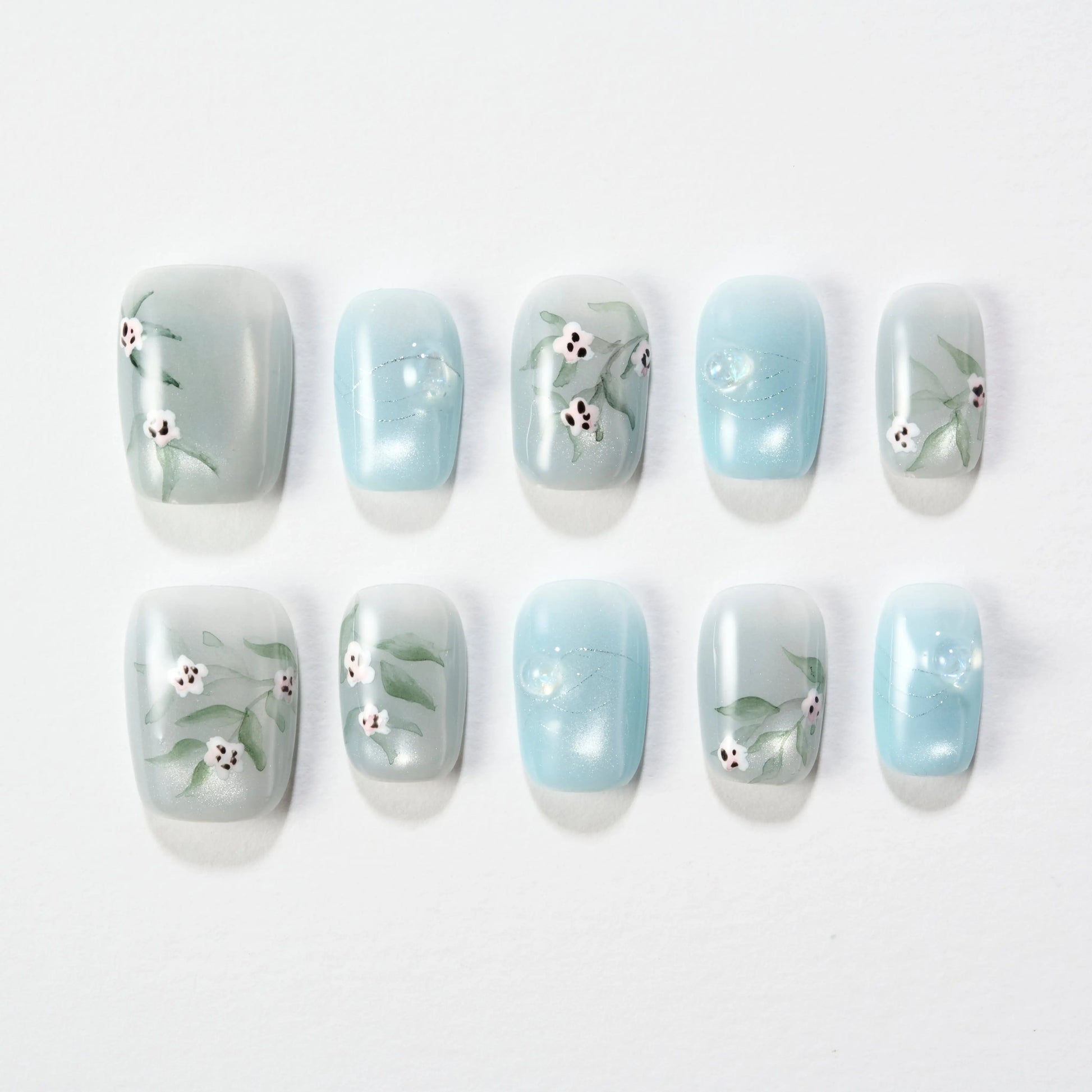 Pastel Garden Breeze (Square) Emily’s Nail