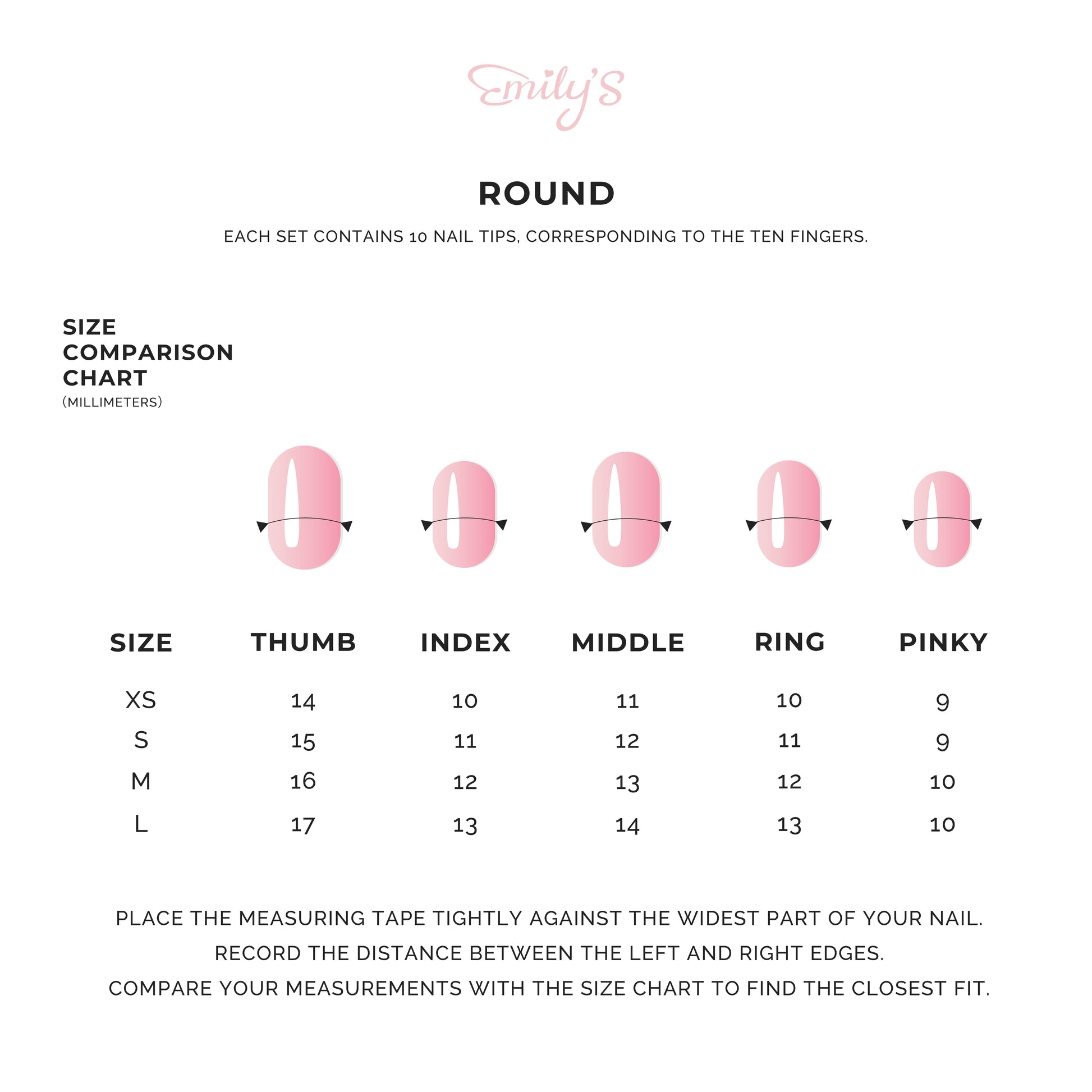 Round Press-On Nails