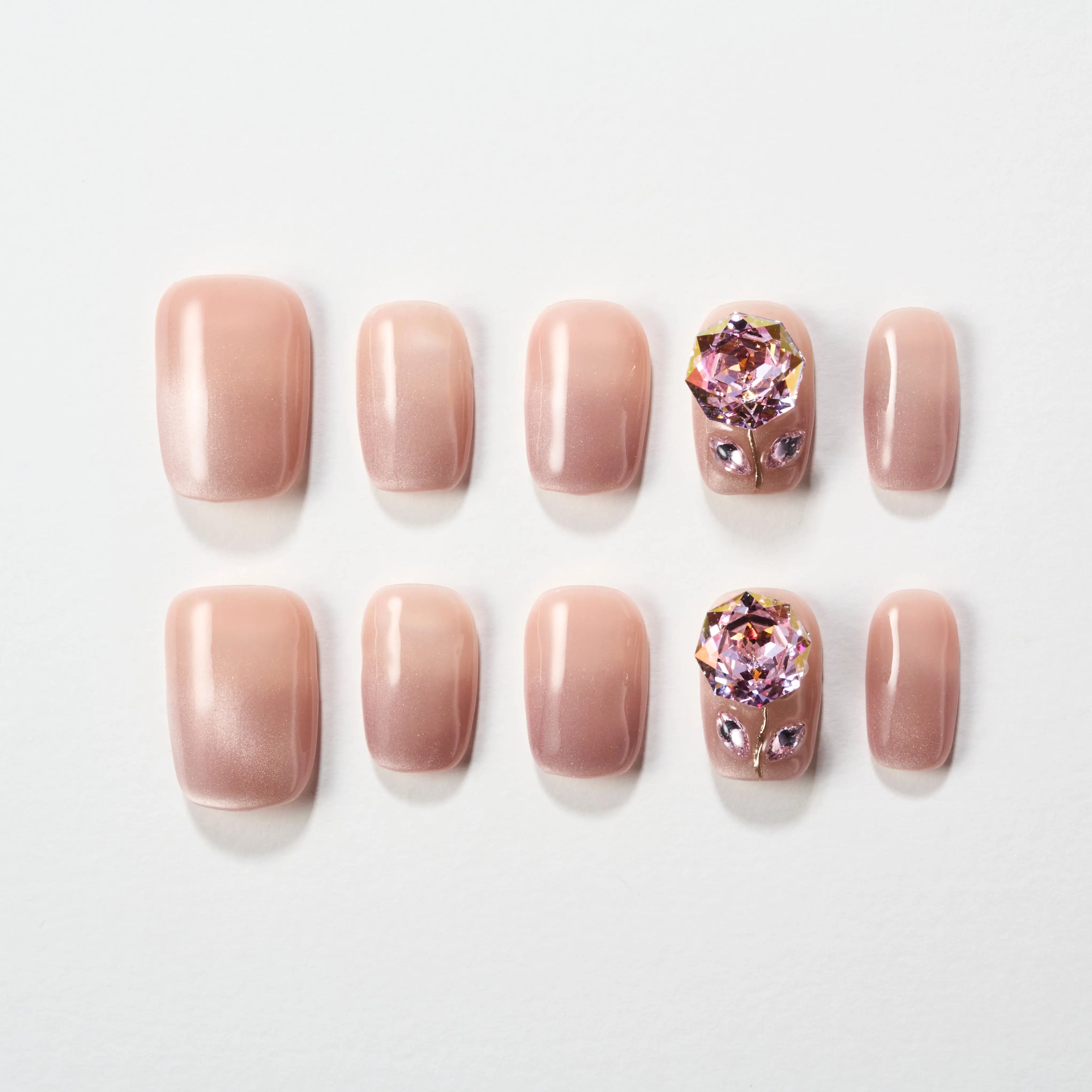 Sparkling Bloom (Square) Emily’s Nail