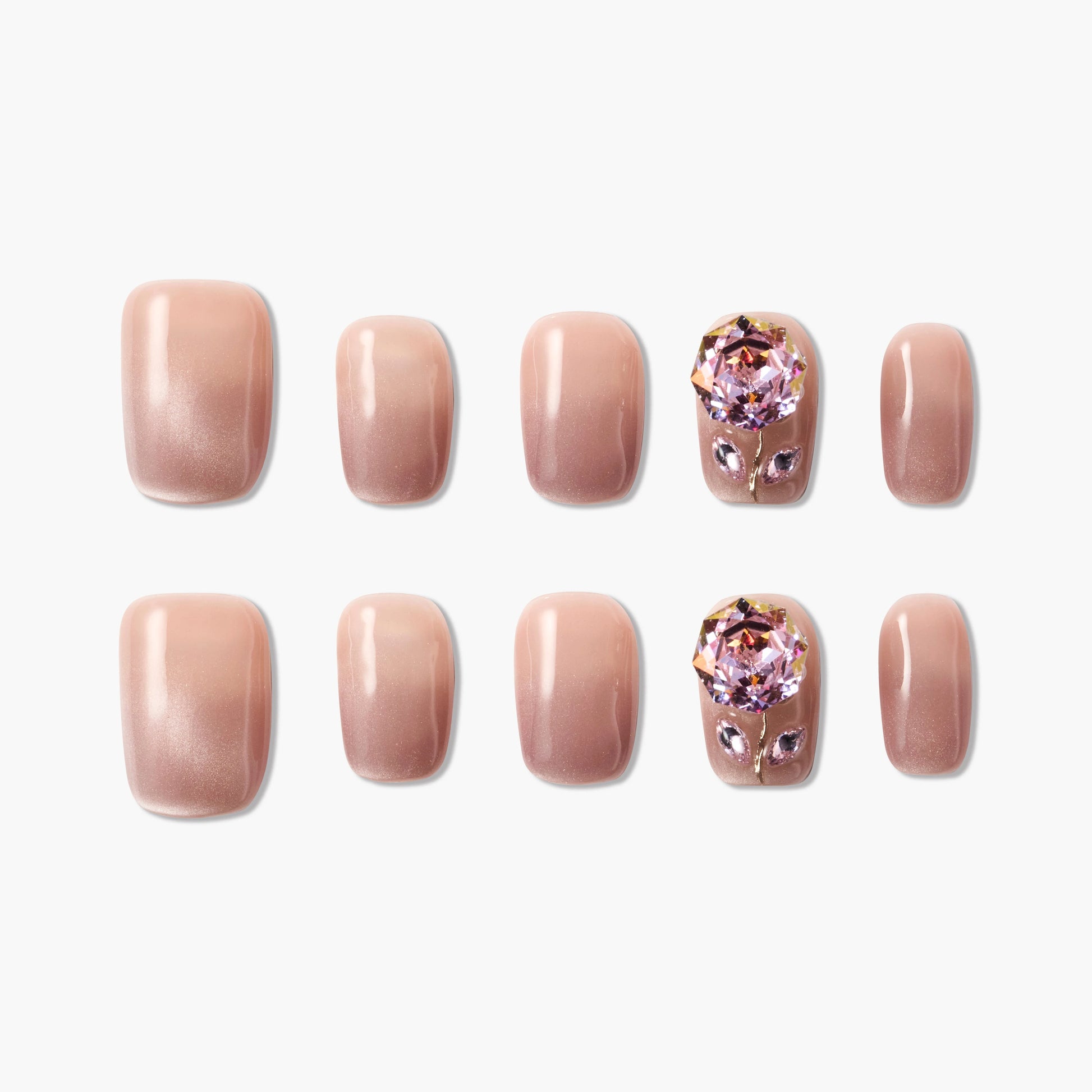 Sparkling Bloom (Square) Emily’s Nail