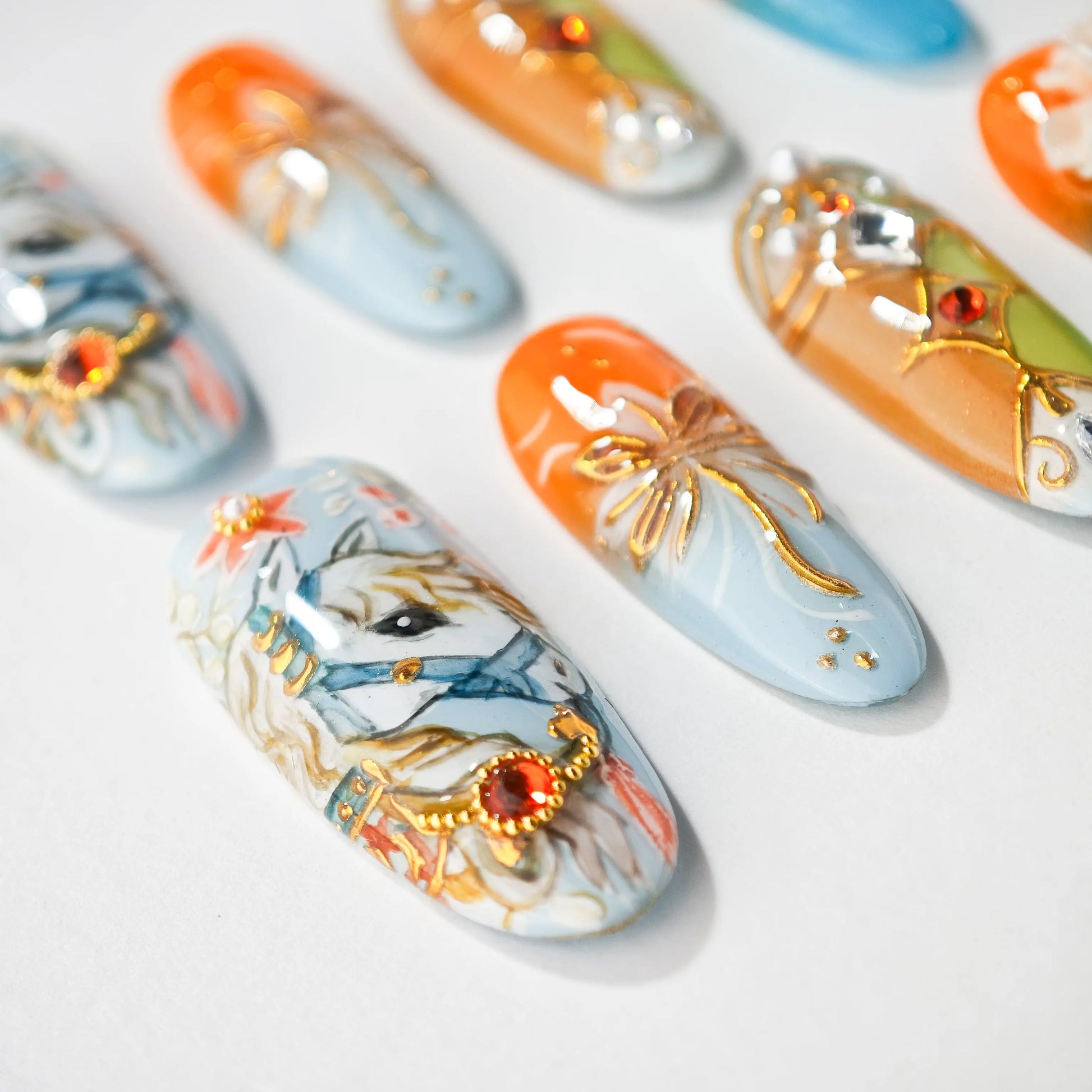 Whimsical Floral Horse Emily’s Nail